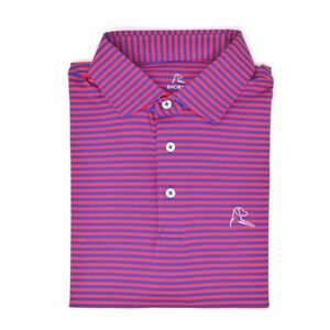 Rhoback “The Casey Jones” Red & Blue Striped Polo